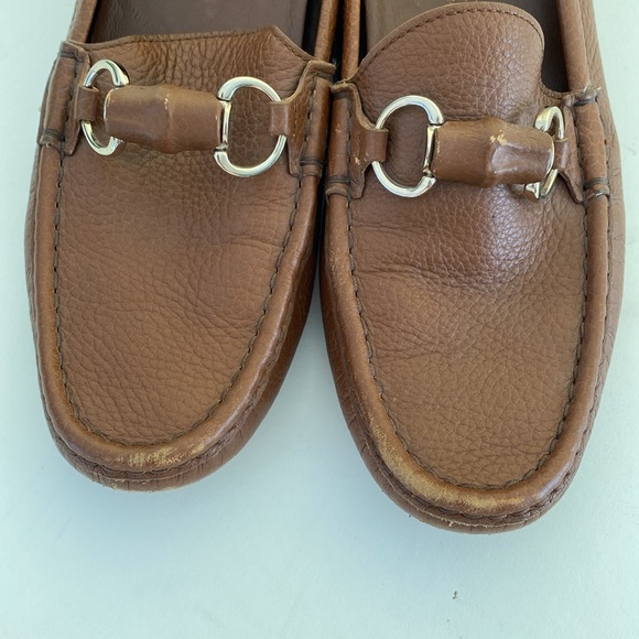 Gucci Bamboo Leather Driver Loafers Size 39 - Picture 5 of 7